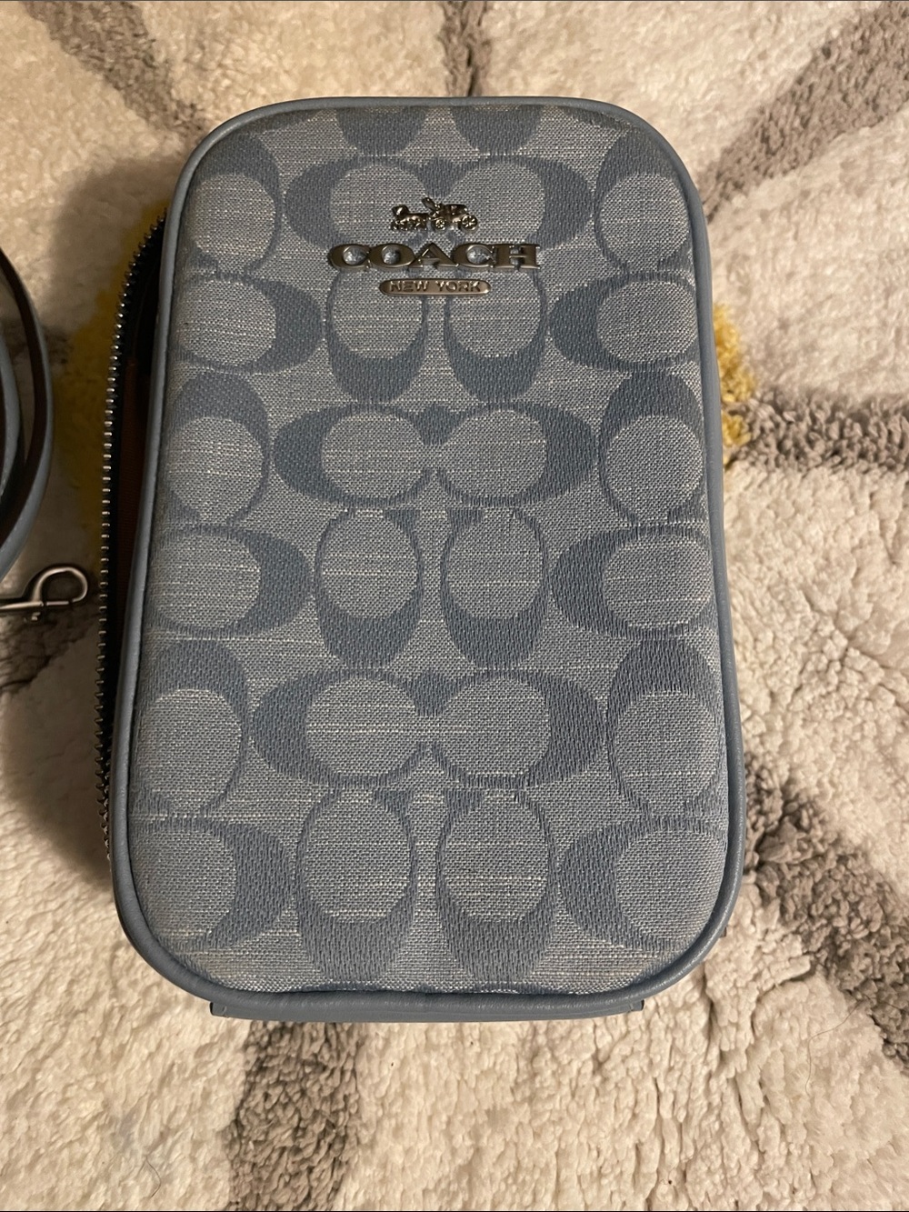 Coach Crossbody Pouch in Gray Signature Canvas